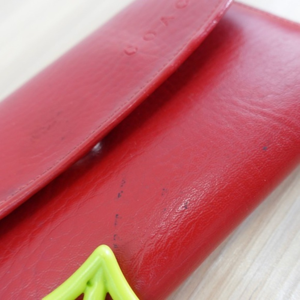 Vintage Coach Wallet Womens Red Clutch Trifold Long Purse Card Check‎ USA FLAWED - Picture 9 of 16